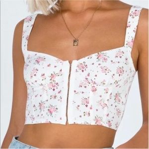 Flowerly White and Pink Top